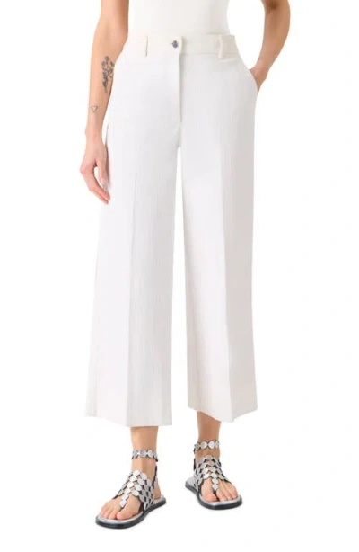 Akris Punto Chiara High Waist Crop Wide Leg Jeans In White