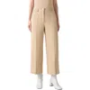 Akris Punto Chiara Wide Leg Crop Cotton Gabardine Pants In Brown