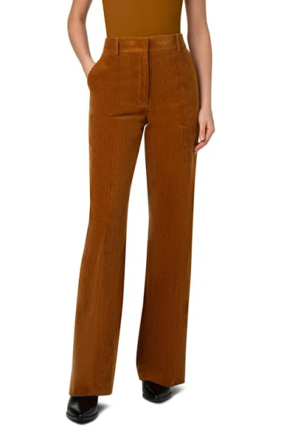 Akris Punto Chiaro Corduroy Straight Leg Pants In Cognac