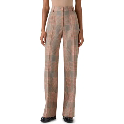 Akris Punto Chiaro Glen Check Heavy Wool Twill Pants In Multi