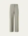 Akris Punto Chieko Cropped Bi-stretch Cotton Pants In Green