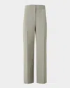 Akris Punto Chieko Cropped Bi-stretch Cotton Pants In Green