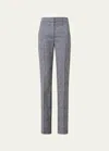 Akris Punto Chio Blurred Glencheck Wool Straight-leg Pants In Black-cream