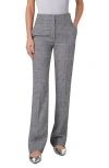 Akris Punto Chio Blurred Glencheck Wool Straight-leg Pants In Black-cream