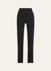 Akris Punto Chio Stretch Wool Crepe Straight Leg Pants In Black
