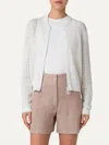 Akris Punto Chunky Cotton Mesh Bomber Cardigan In Cream In Neutral