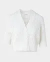 Akris Punto Chunky Cotton Mesh Knit Cardigan