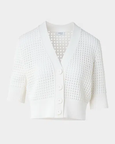 Akris Punto Chunky Cotton Mesh Knit Cardigan