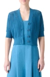 Akris Punto Chunky Mesh Cardigan In Blue