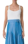 Akris Punto Chunky V-neck Sweater Tank In Cream