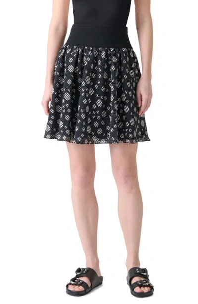 Akris Punto Circle Print Burnout Stripe Flared Skirt