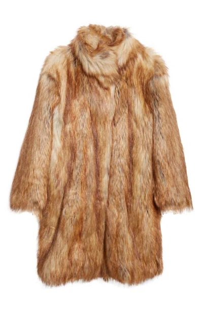 Akris Punto Coat Faux Fox Stand Up Colla In Brown