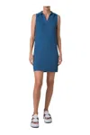 Akris Punto Collared Knit Dress In Blue In Blue