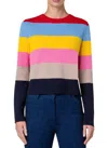 Akris Punto Colorblock Stripe Crewneck Sweater In Multi