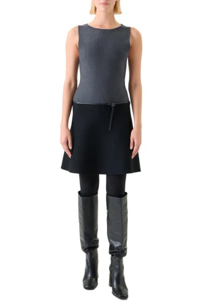 Akris Punto Colorblock Milano Knit Dress In Gray