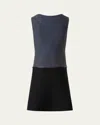 Akris Punto Colorblock Milano Knit Sleeveless Mini Dress In Blue