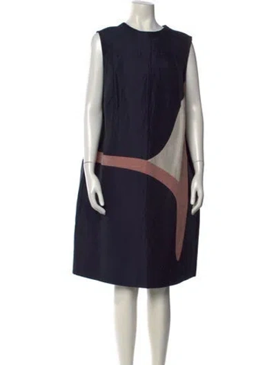 Pre-owned Akris Punto Colorblock Pattern Knee-length Dress In Blue