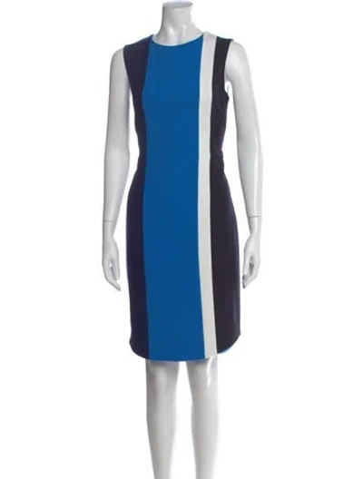 Pre-owned Akris Punto Colorblock Pattern Knee-length Dress In Blue