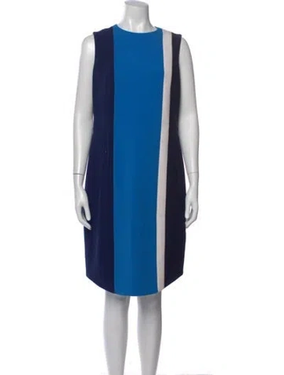 Pre-owned Akris Punto Colorblock Pattern Knee-length Dress In Blue