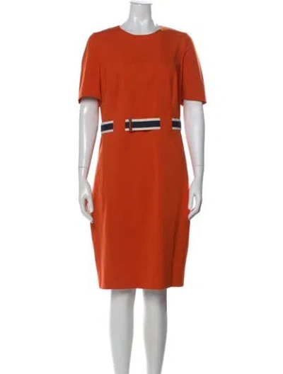 Pre-owned Akris Punto Colorblock Pattern Knee-length Dress In Orange