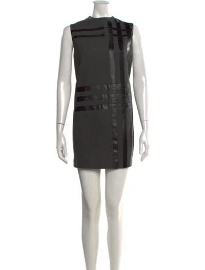 Pre-owned Akris Punto Colorblock Pattern Mini Dress In Gray