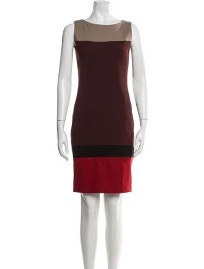 Pre-owned Akris Punto Colorblock Pattern Mini Dress In Neutral