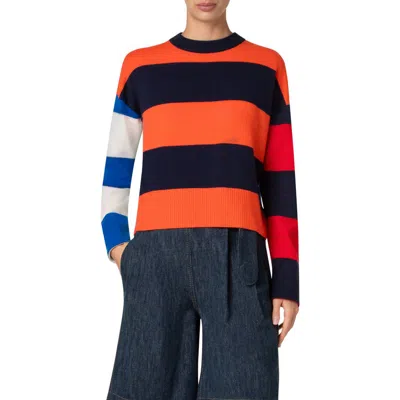 Akris Punto Colorblock Stripe Virgin Wool & Cashmere Sweater In Multicolor