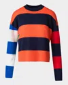 Akris Punto Colorblock Striped Boxy Cashmere-wool Sweater In Multicolor