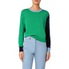 Akris Punto Colorblock Virgin Merino Wool Sweater In Sea Green-navy-sky