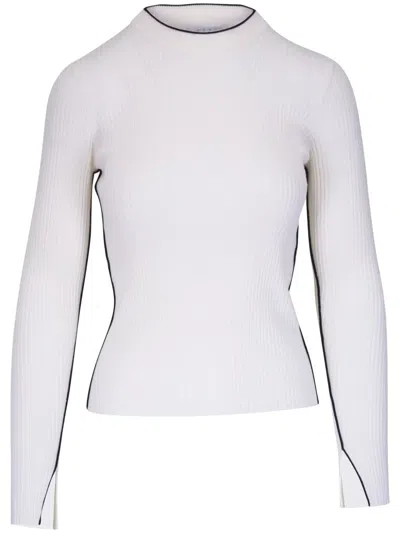 Akris Punto Pullover Mit Kontrastdetail In Weiss