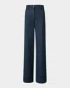 Akris Punto Cooper Cotton-wool Denim Wide-leg Pants In Navy Denim