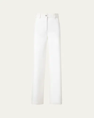 Akris Punto Cooper Wide-leg Denim Pants In White