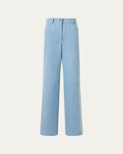 Akris Punto Cooper Wide-leg Denim Pants In Blue