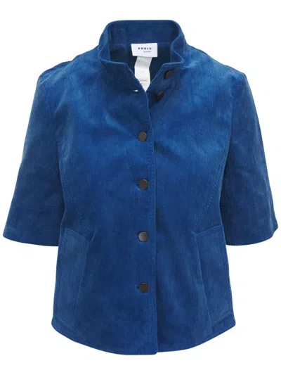 Akris Punto Corduroy Button-up Jacket In Blue