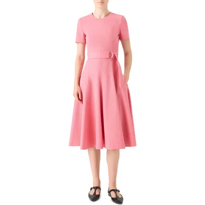 Akris Punto Cotton Blend Belted A-line Dress In Pink