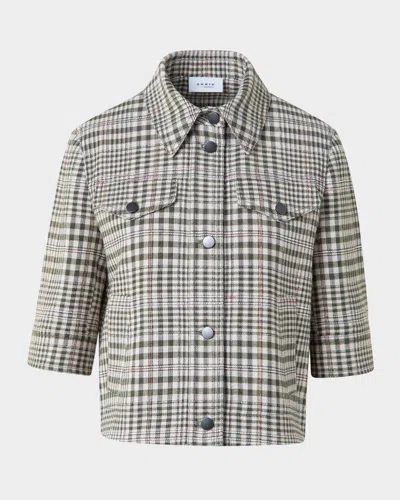 Akris Punto Cotton-blend Check Short Jean Jacket