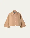 Akris Punto Water Repellent Cotton Garbardine Crop Car Coat In Brown