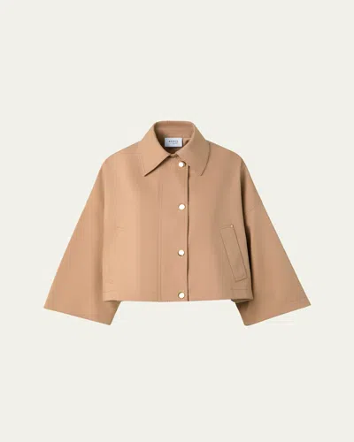 AKRIS PUNTO COTTON GABARDINE CROPPED COAT