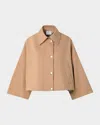 Akris Punto Water Repellent Cotton Garbardine Crop Car Coat In Brown