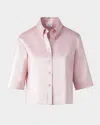Akris Punto Cotton Linen Button-front Blouse In Pale Pink
