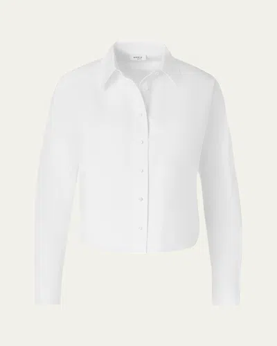 Akris Punto Cotton Poplin Button-down Shirt In White