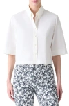 Akris Punto Cotton Poplin Crop Button-down Shirt In White