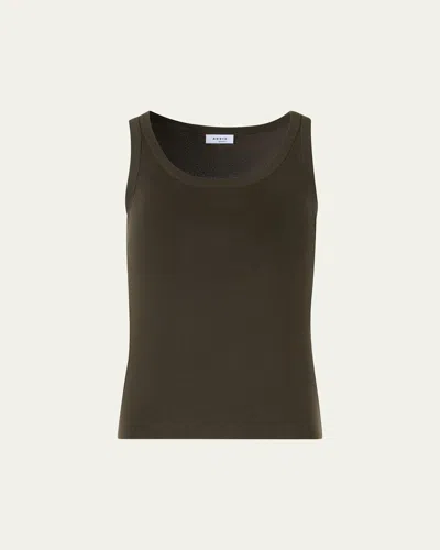 Akris Punto Cotton Rib Scoop-neck Tank Top In Green