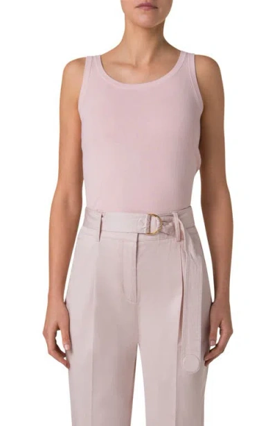 Akris Punto Cotton Rib Sweater Tank In Rose