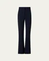 Akris Punto Courtney Bootcut Pebble Crepe Pants In Navy