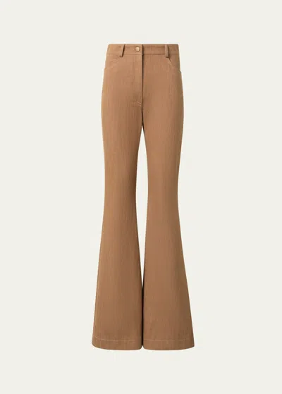 Akris Punto Courtney Winter Denim Flare Jeans In Caramel