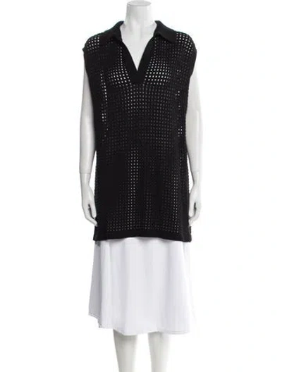 Pre-owned Akris Punto Cowl Neck Sleeveless Tunic W/ Tags In Black