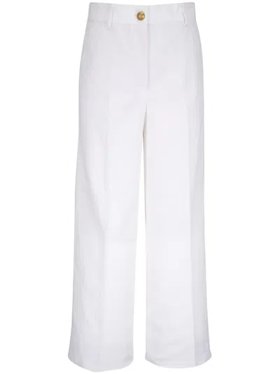 Akris Punto Wide-leg-jeans Mit Knitteroptik In Weiss