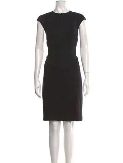 Pre-owned Akris Punto Crew Neck Knee-length Dress In Black