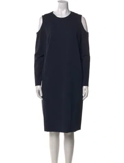 Pre-owned Akris Punto Crew Neck Knee-length Dress In Black